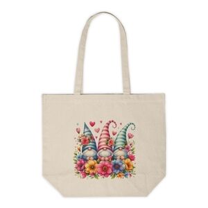 Spring Garden Gnome Custom Canvas Tote Bag